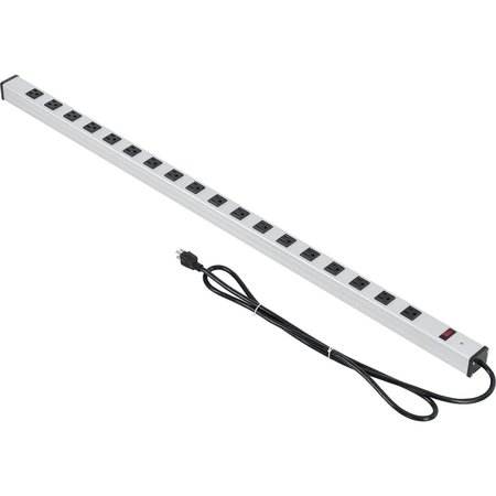 GLOBAL INDUSTRIAL 48 18 Outlet Aluminum Power Strip with 6-ft Cord ETL/cETL 500889